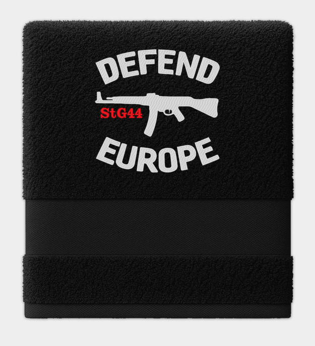 Defend Europe hímzett törölköző