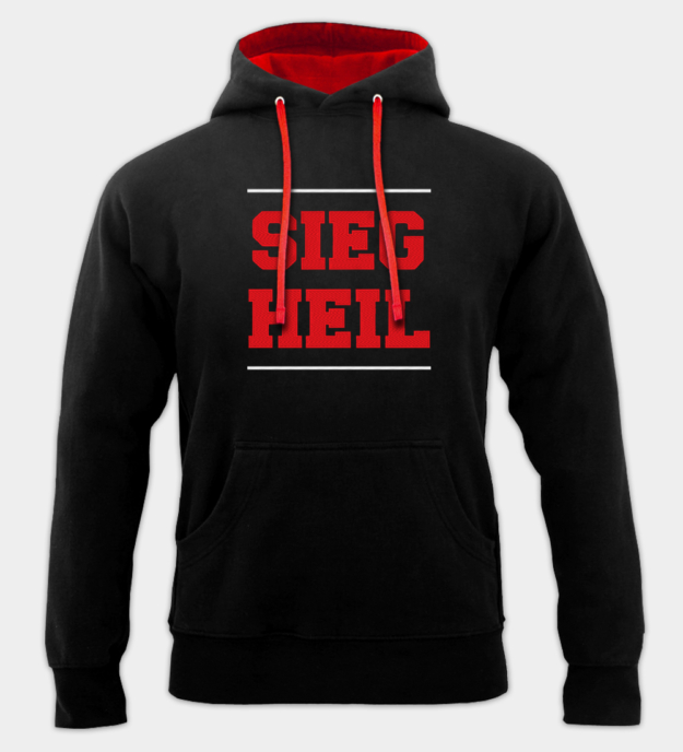 Sieg Heil hímzett kapucnis pulóver
