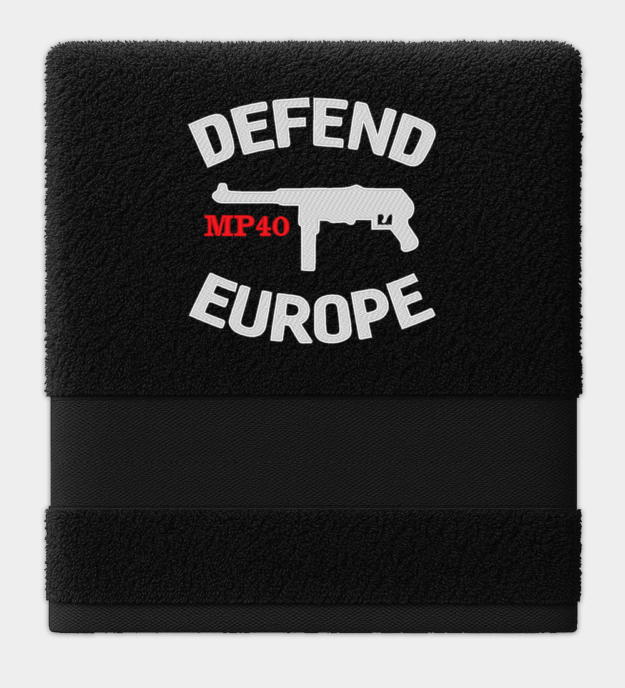 Defend Europe hímzett törölköző
