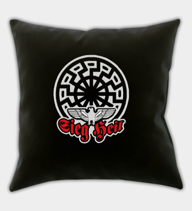 Sieg Heil Sonnenrad hímzett díszpárna