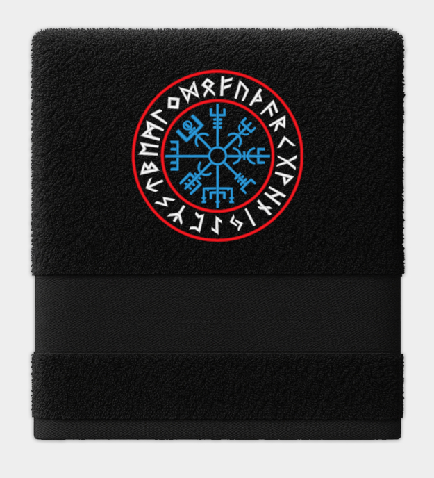 Vegvísir hímzett törölköző