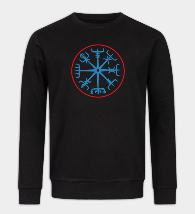 Vegvísir hímzett pulóver