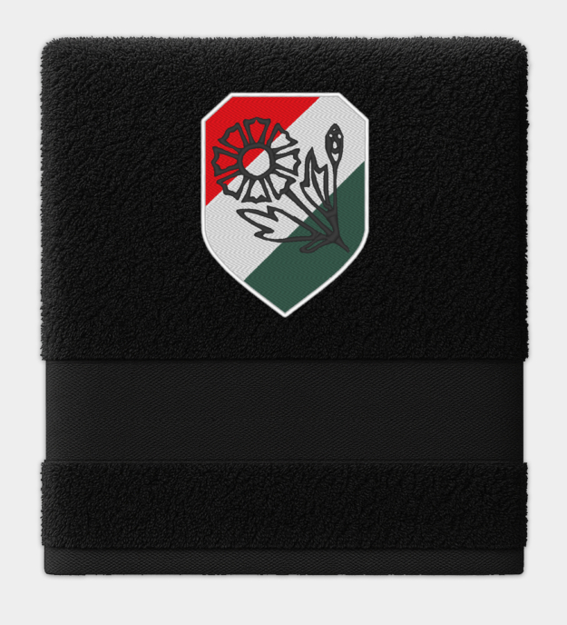 Waffen-SS Regiment Ney insignia hímzett fekete törölköző