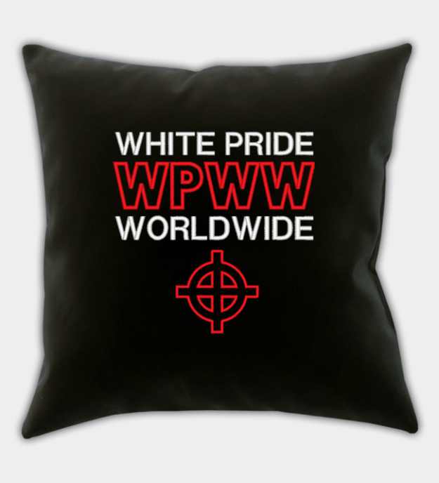 White Pride Worldwide hímzett díszpárna