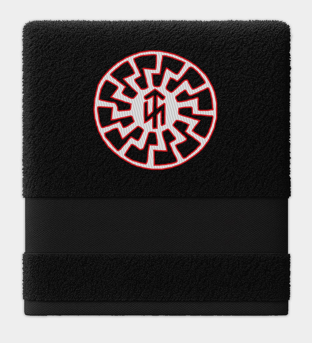 Thule Sonnenrad hímzett törölköző Thule Sonnenrad hímzett törölköző