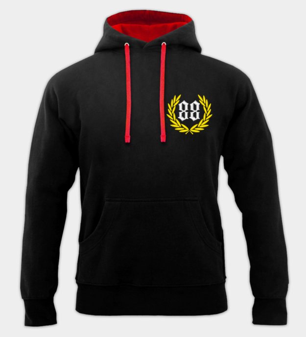 88 hímzett kapucnis pulóver