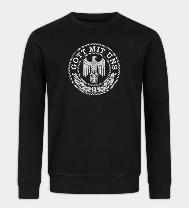 Gott Mit Uns hímzett pulóver