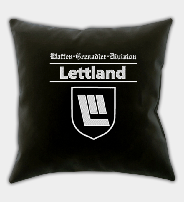 Waffen-SS Grenadier Division Lettland hímzett fekete díszpárna