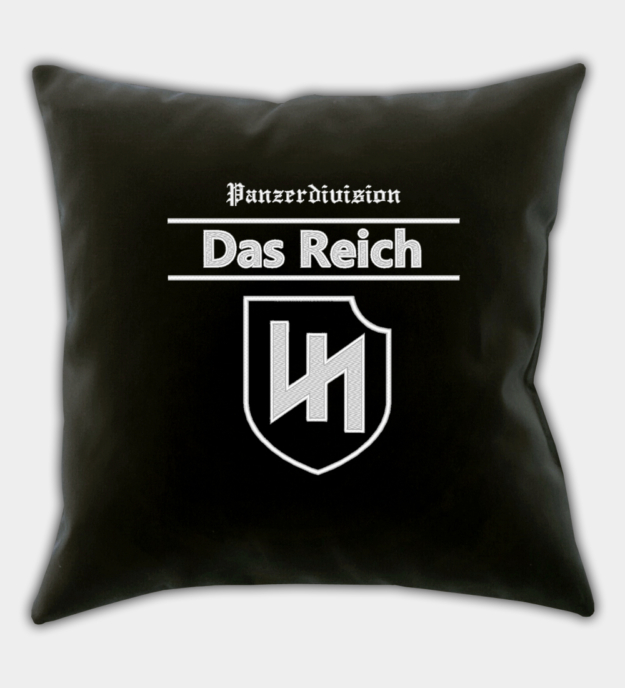 Waffen-SS Das Reich hímzett fekete díszpárna