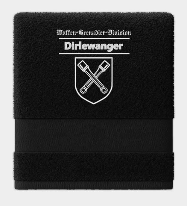 Waffen-SS Dirlewanger Division hímzett fekete törölköző