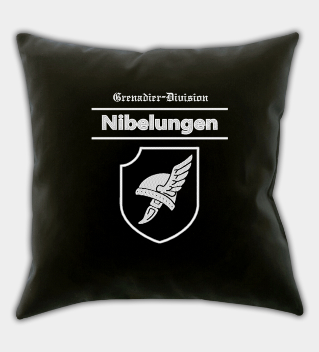 Waffen-SS Grenadier Division Nibelungen hímzett fekete díszpárna