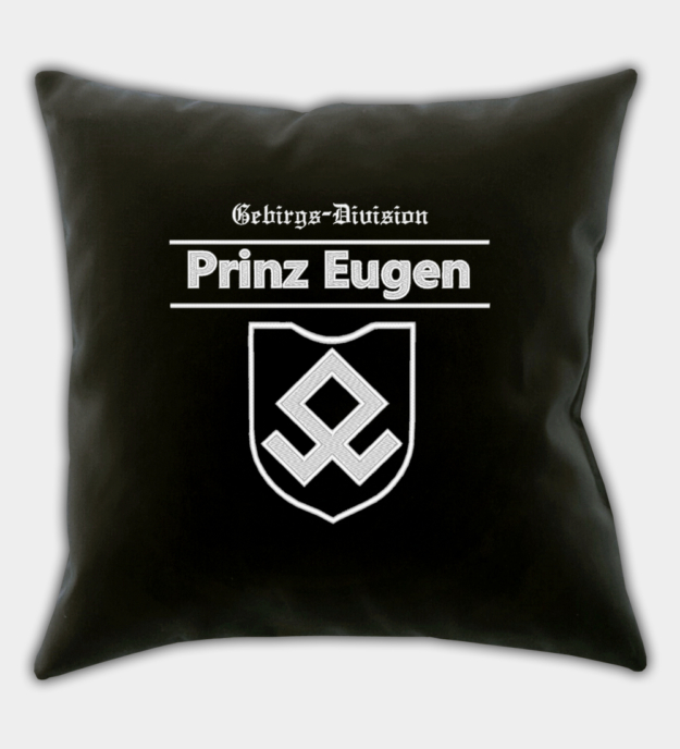 SS Division Prinz Eugen hímzett fekete díszpárna