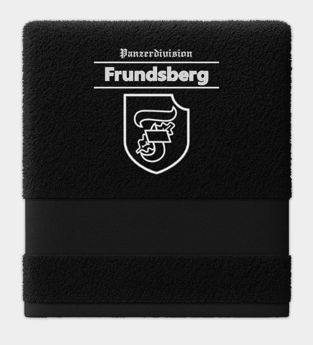 Waffen-SS Panzerdivision Frundsberg hímzett fekete törölköző