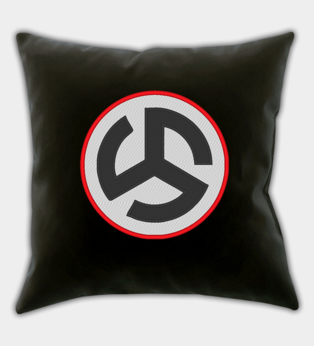 Flamand Triskele hímzett fekete díszpárna