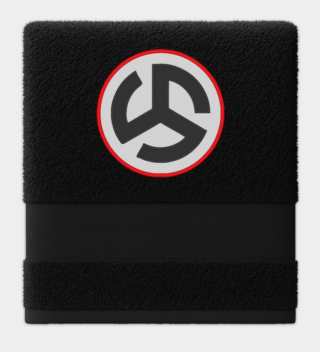 Flamand Triskele hímzett fekete törölköző