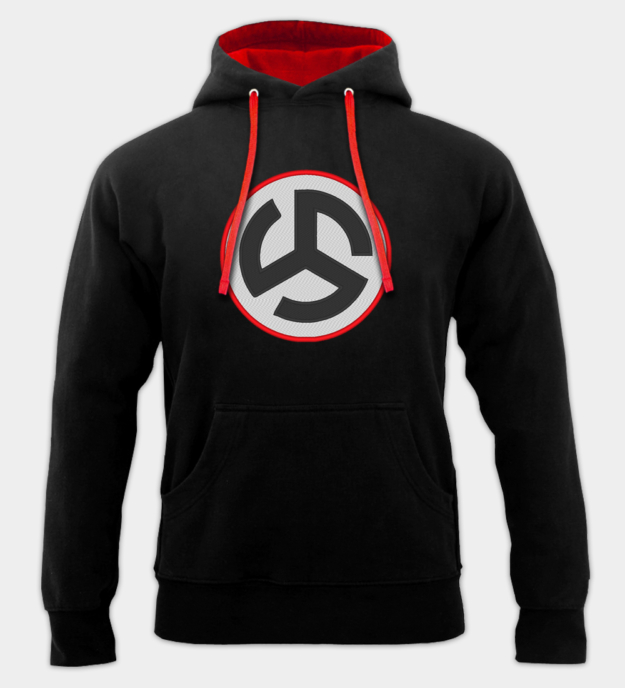 Flemish Triskele hímzett kapucnis pulóver