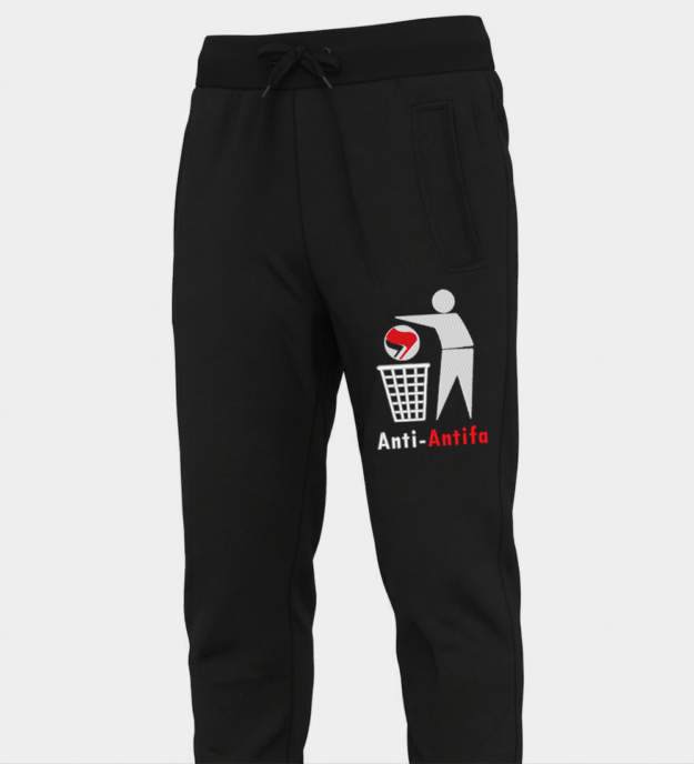 Anti-Antifasiszta hímzett szabadidőnadrág