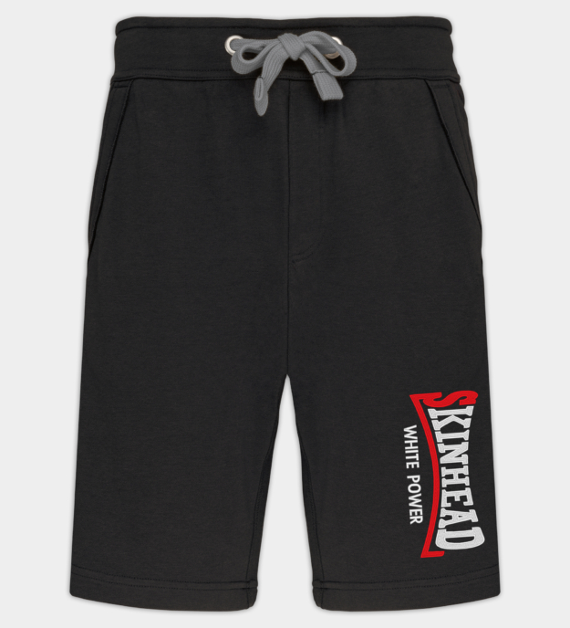 Skinhead White Power hímzett bermuda rövidnadrág