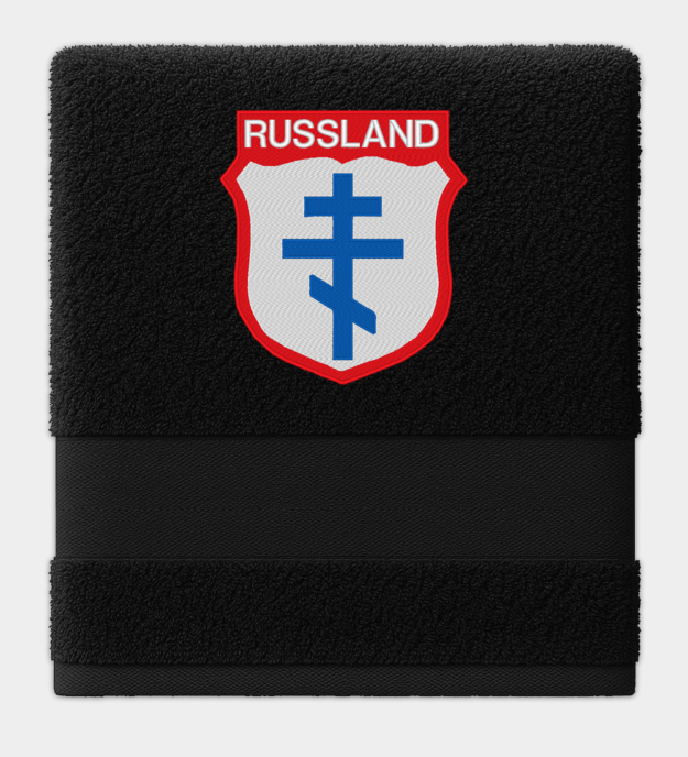 Wlassow-Armee (Russische Befreiungsarmee) Insignia hímzett fekete törölköző