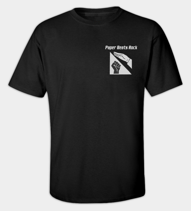 Paper Beats Rock hímzett környakú póló