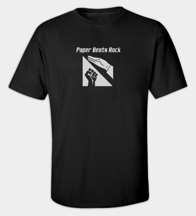 Paper Beats Rock hímzett környakú póló